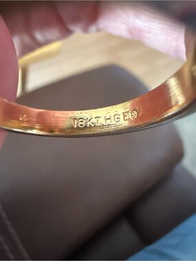 Gold Tone Ring with 18K T. HGE Stamp